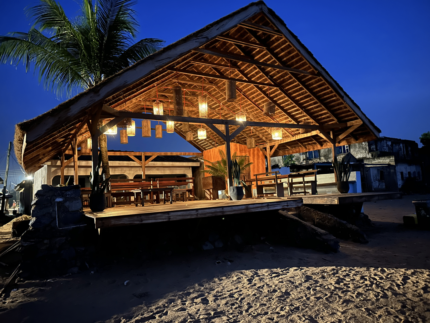 BokoBoko Busua restaurant at night